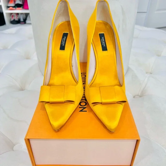 Zara Shoes Zara Yellow Stiletto Heels Elegant Pumps Poshmark